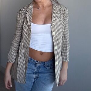Vintage Y2K Express‎ Plaid Button Front Jacket Size Small